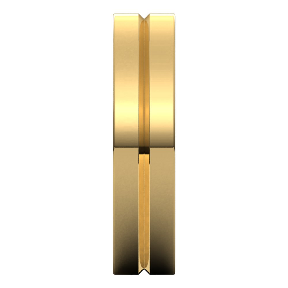 14K Yellow 5 mm Grooved Comfort-Fit Flat Band