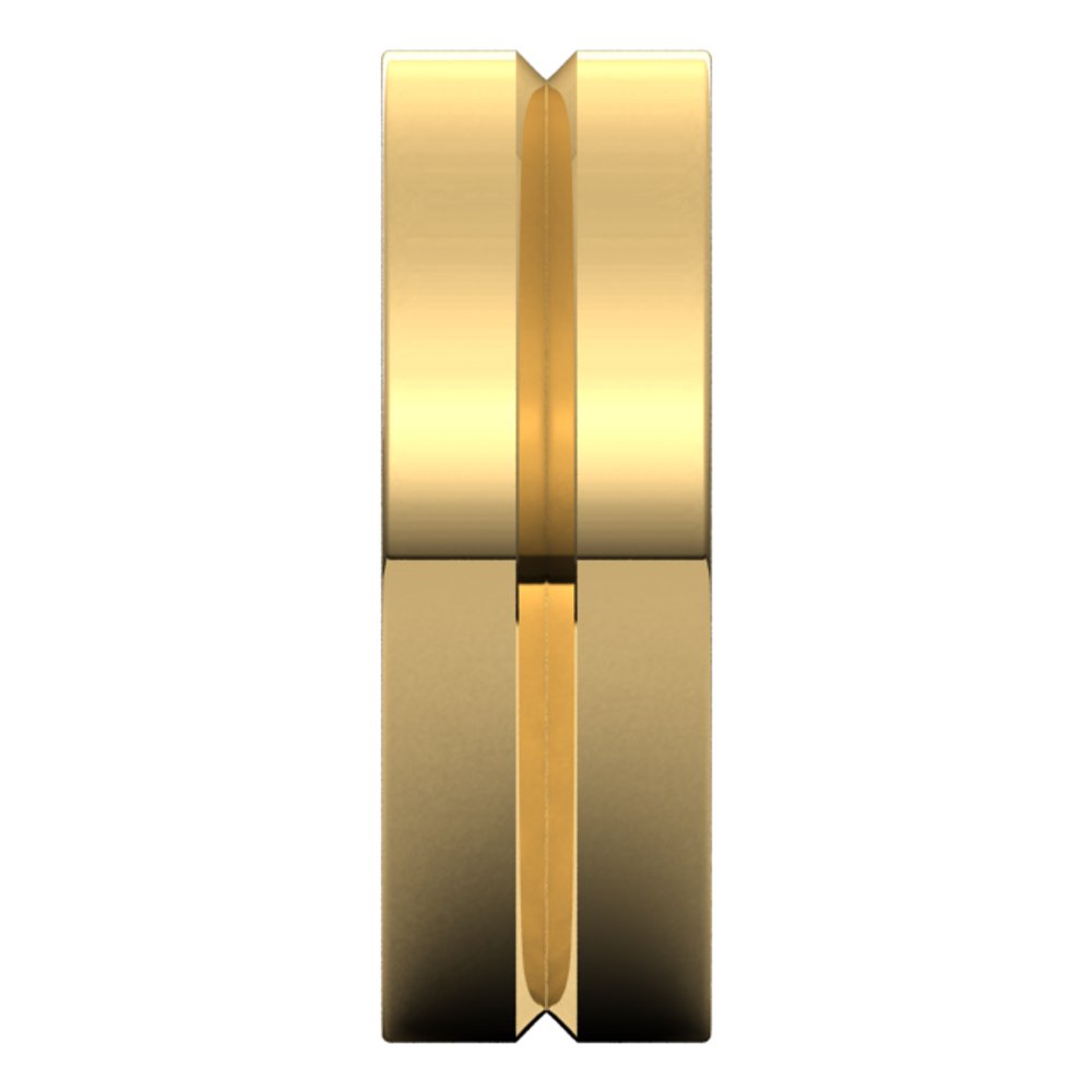 14K Yellow 7 mm Grooved Comfort-Fit Flat Band