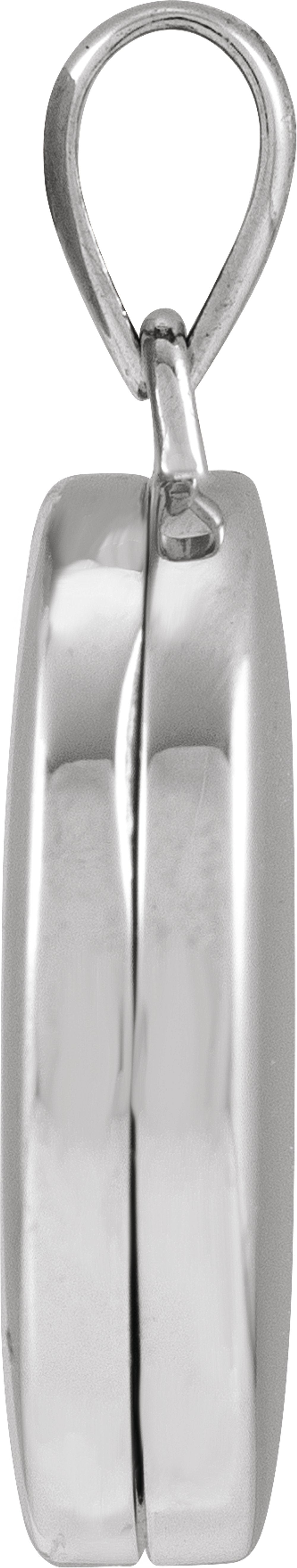 Rhodium-Plated Sterling Silver Round Locket Pendant