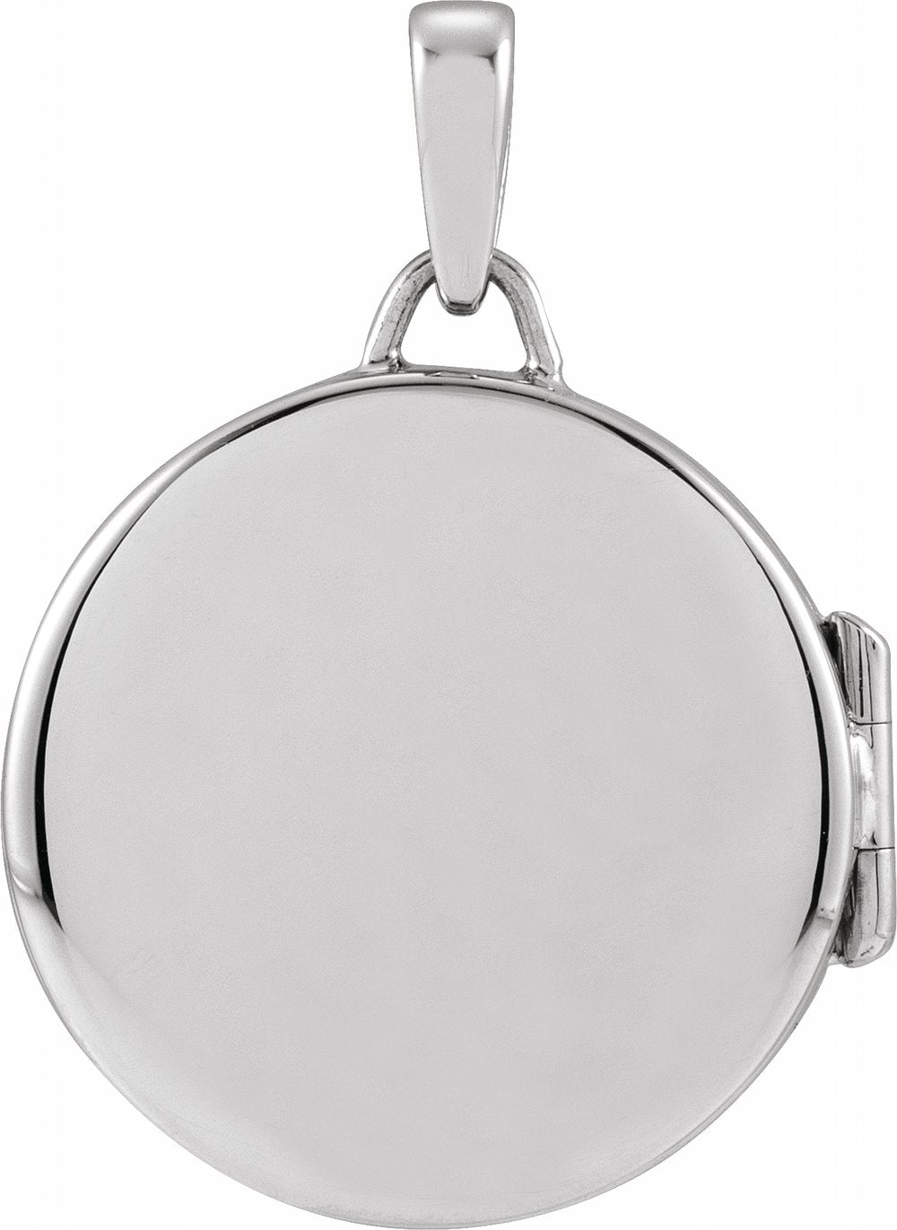 Rhodium-Plated Sterling Silver Round Locket Pendant