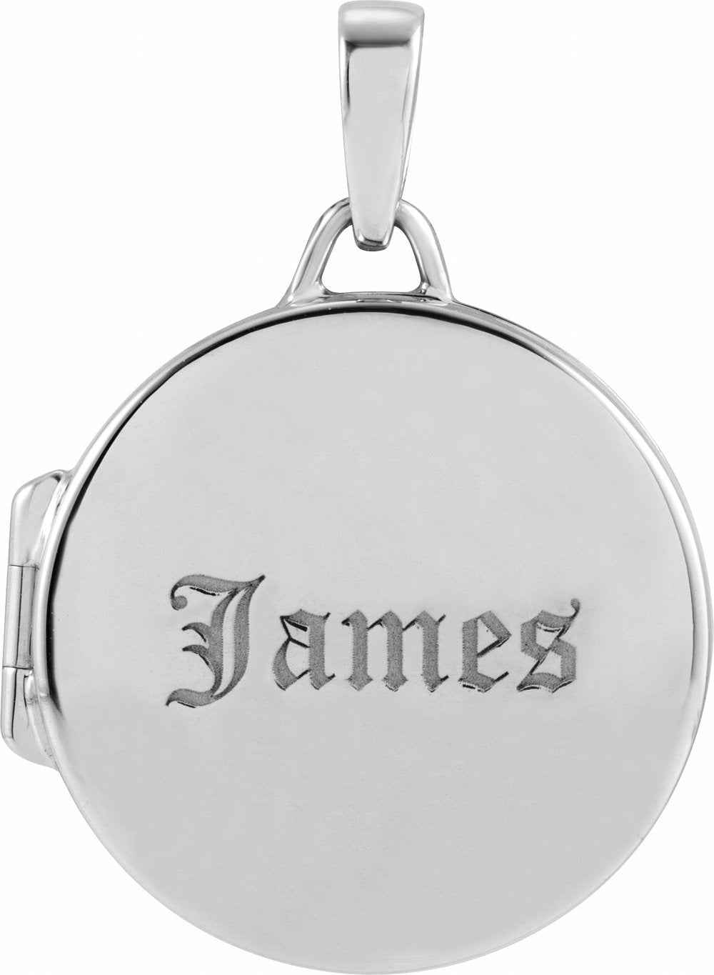 Rhodium-Plated Sterling Silver Round Locket Pendant