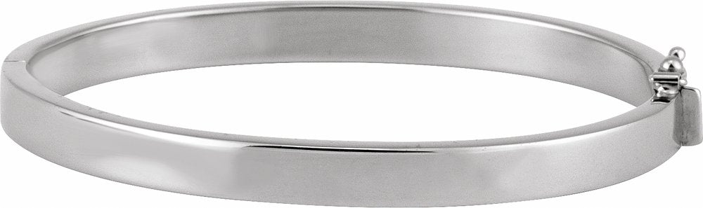 Sterling Silver Engravable 6 mm Tube Hinged Bangle 7" Bracelet