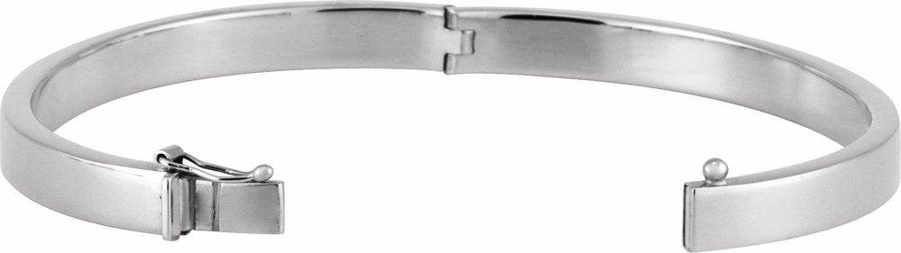 Sterling Silver Engravable 6 mm Tube Hinged Bangle 7" Bracelet