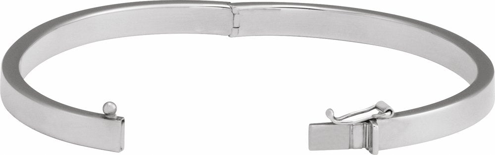 Sterling Silver Engravable 5 mm Tube Hinged Bangle 7" Bracelet