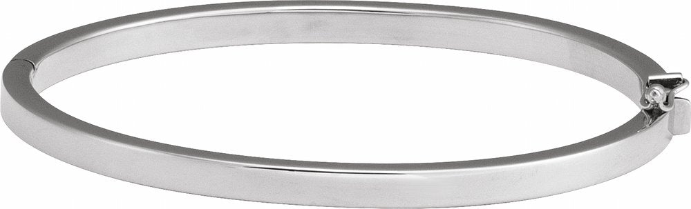 Sterling Silver Engravable 4 mm Tube Hinged Bangle 7" Bracelet