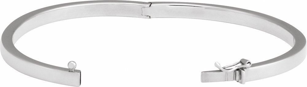 Sterling Silver Engravable 4 mm Tube Hinged Bangle 7" Bracelet
