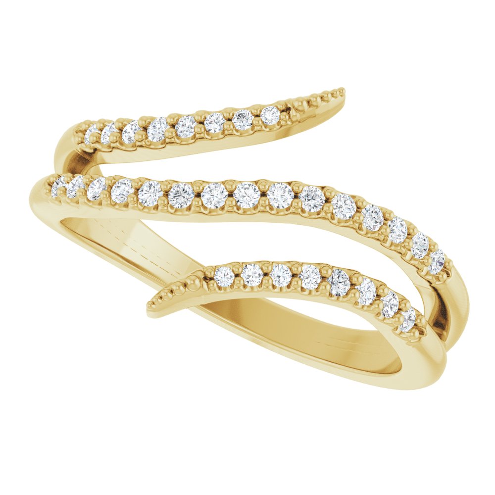 14K Yellow 1/5 CTW Natural Diamond Bypass Ring