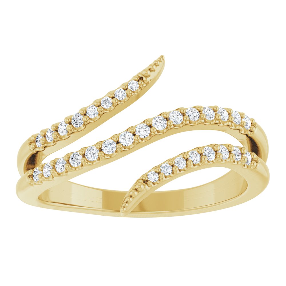 14K Yellow 1/5 CTW Natural Diamond Bypass Ring