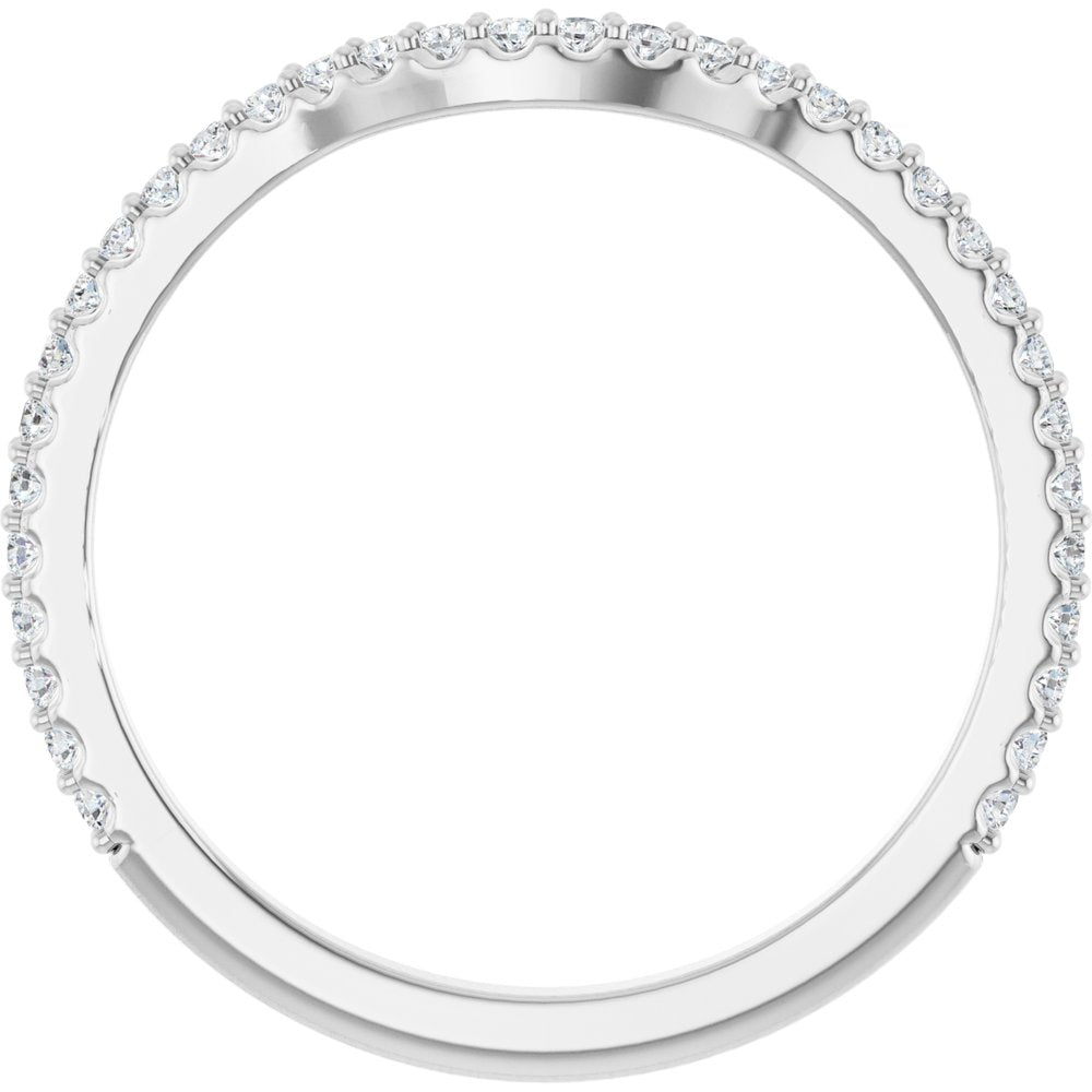 14K White Gold 1/5 CTW Lab-Grown Diamond Contour Band