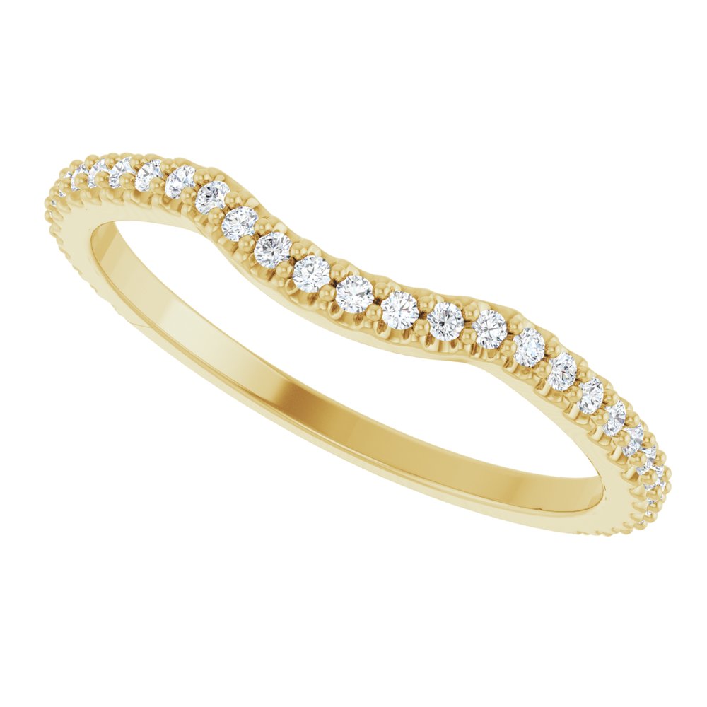 14K Yellow Gold 1/5 CTW Lab-Grown Diamond Contour Band