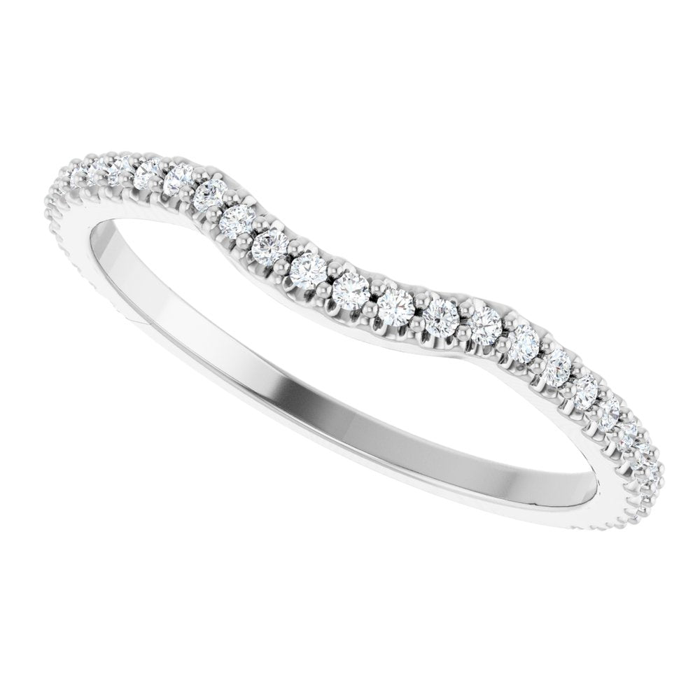 14K White Gold 1/5 CTW Lab-Grown Diamond Contour Band