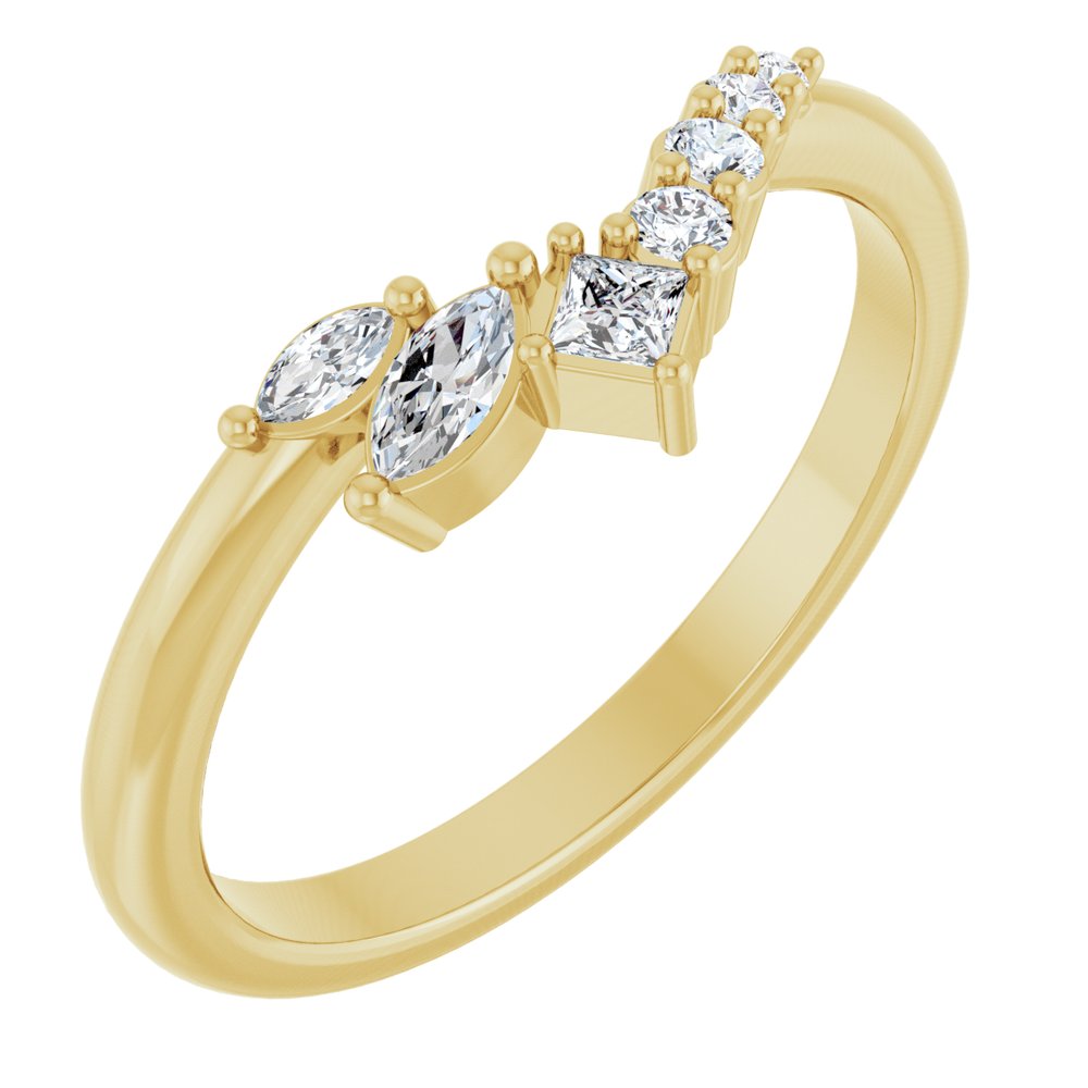 14K Yellow Gold 1/5 CTW Lab-Grown Diamond Contour Band