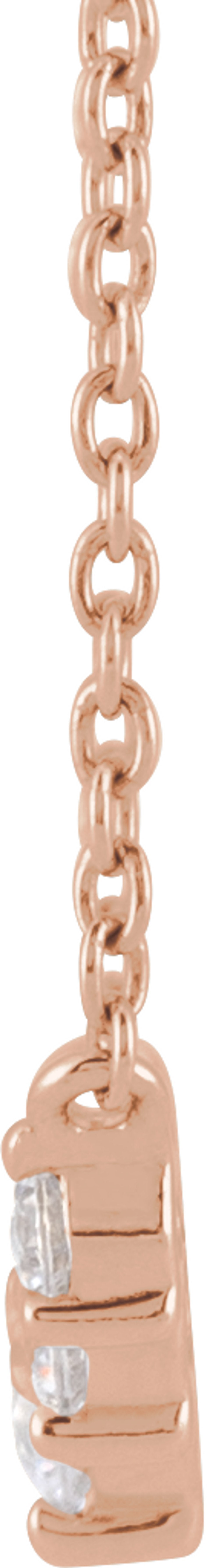 14K Rose Gold 1/3 CTW Lab-Grown Diamond Graduated 18" Necklace