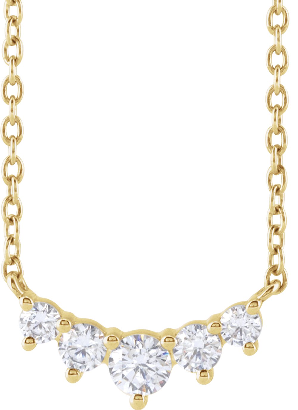 14K Yellow Gold 1/3 CTW Lab-Grown Diamond Graduated 18" Necklace