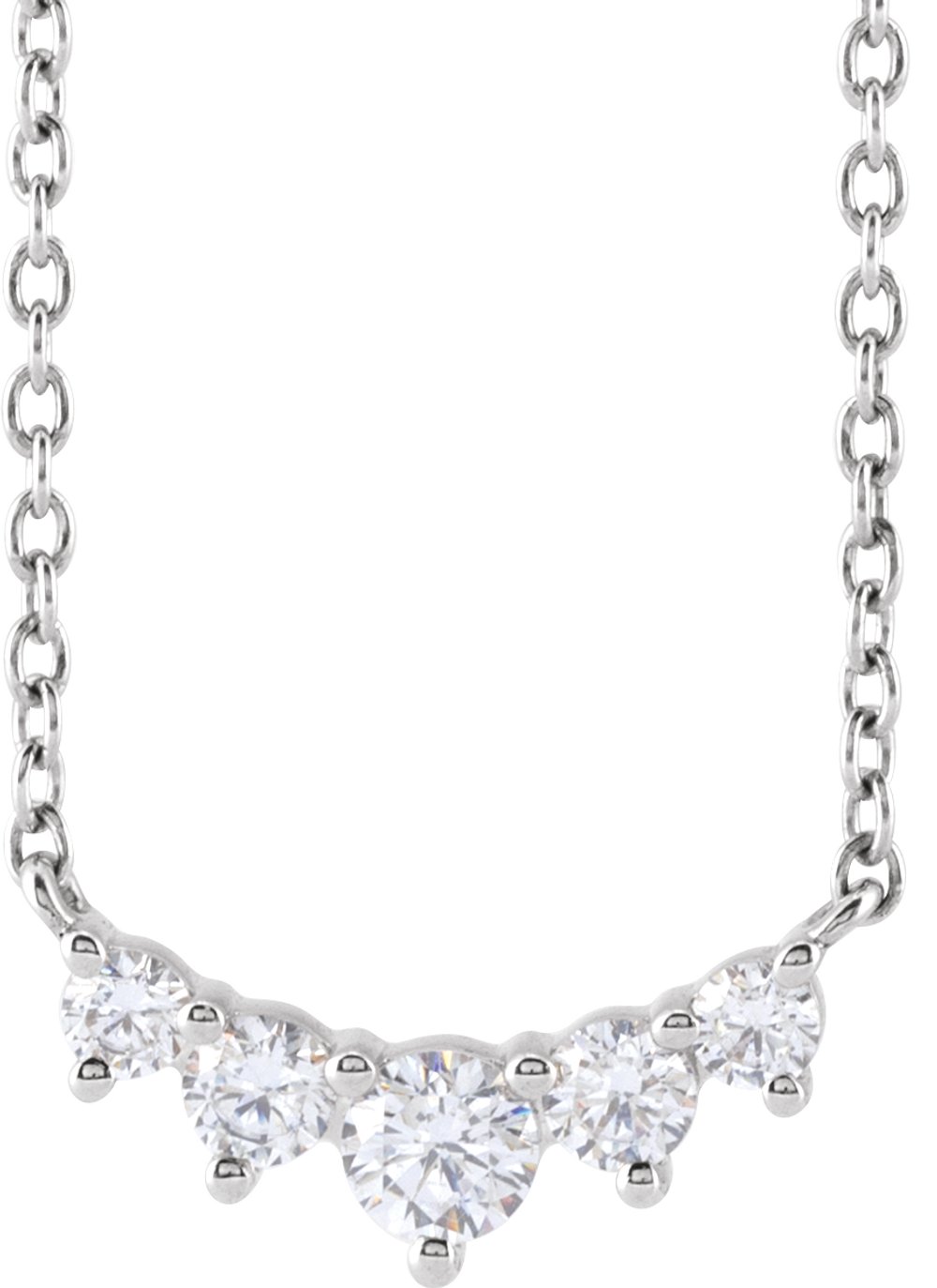 14K White Gold 1/3 CTW Lab-Grown Diamond Graduated 18" Necklace
