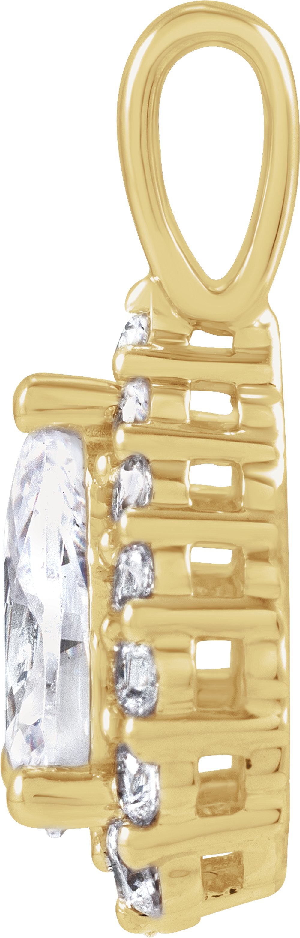 14K Yellow 1 1/2 CTW Lab-Grown Diamond Halo-Style Pendant