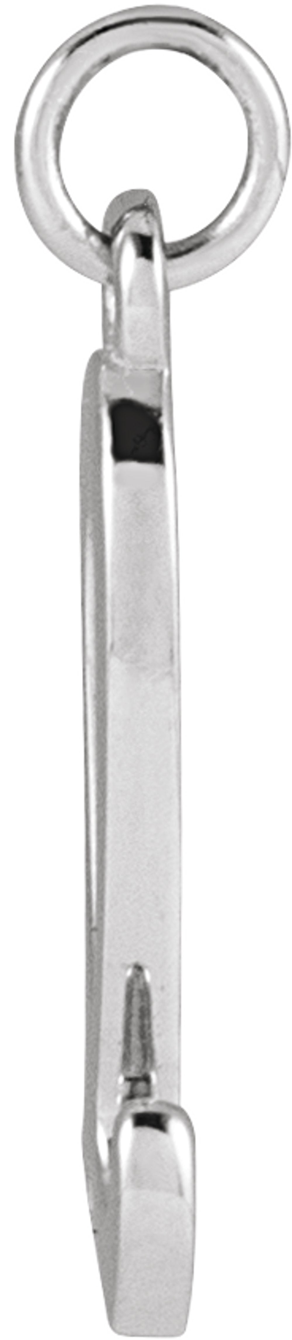 14K White Petite Initial L Pendant