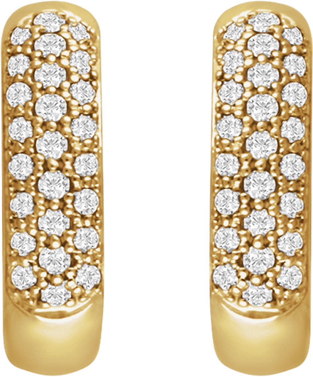 14K Yellow Gold 1/3 CTW Lab-Grown Diamond Hoop Earrings