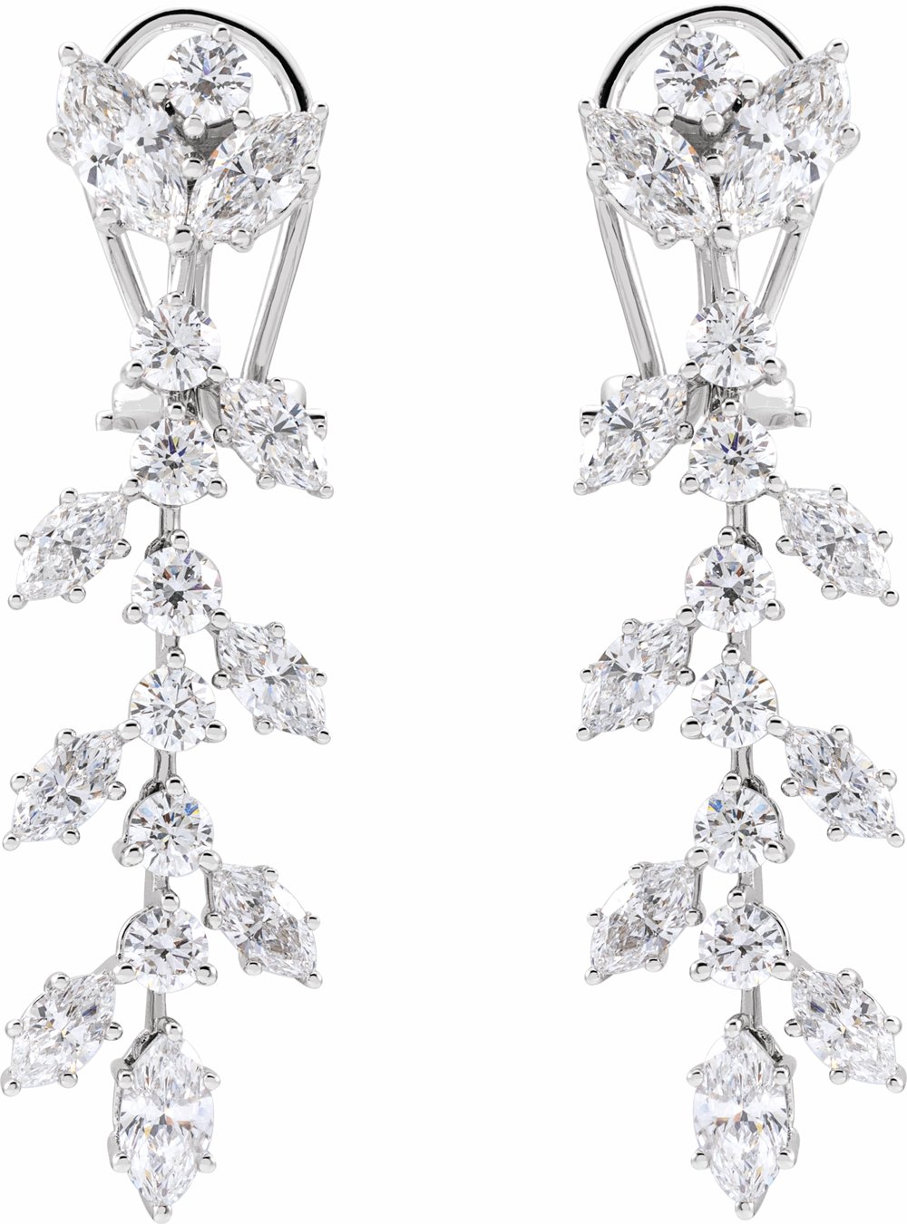 14K White Gold 4 1/4 CTW Lab-Grown Diamond Earrings