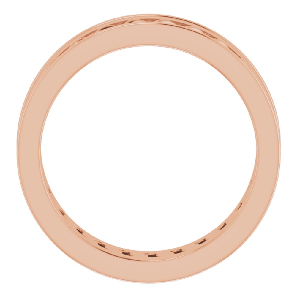 14K Rose Gold 6.3 mm Chain Link Flat Band Size 9