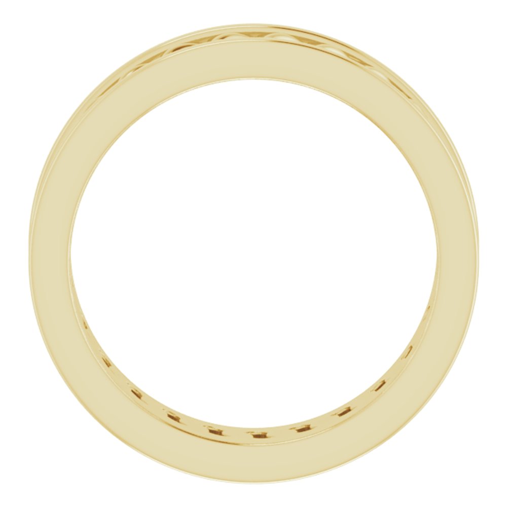 14K Yellow Gold 6.3 mm Chain Link Flat Band Size 8.5