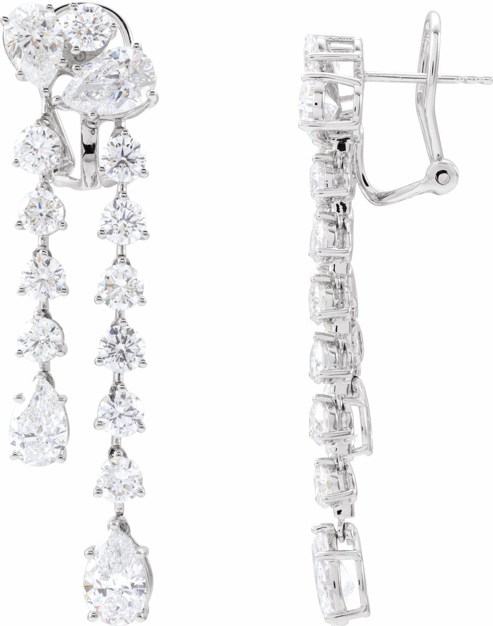 14K White Gold 9 1/2 CTW Lab-Grown Diamond Dangle Earrings