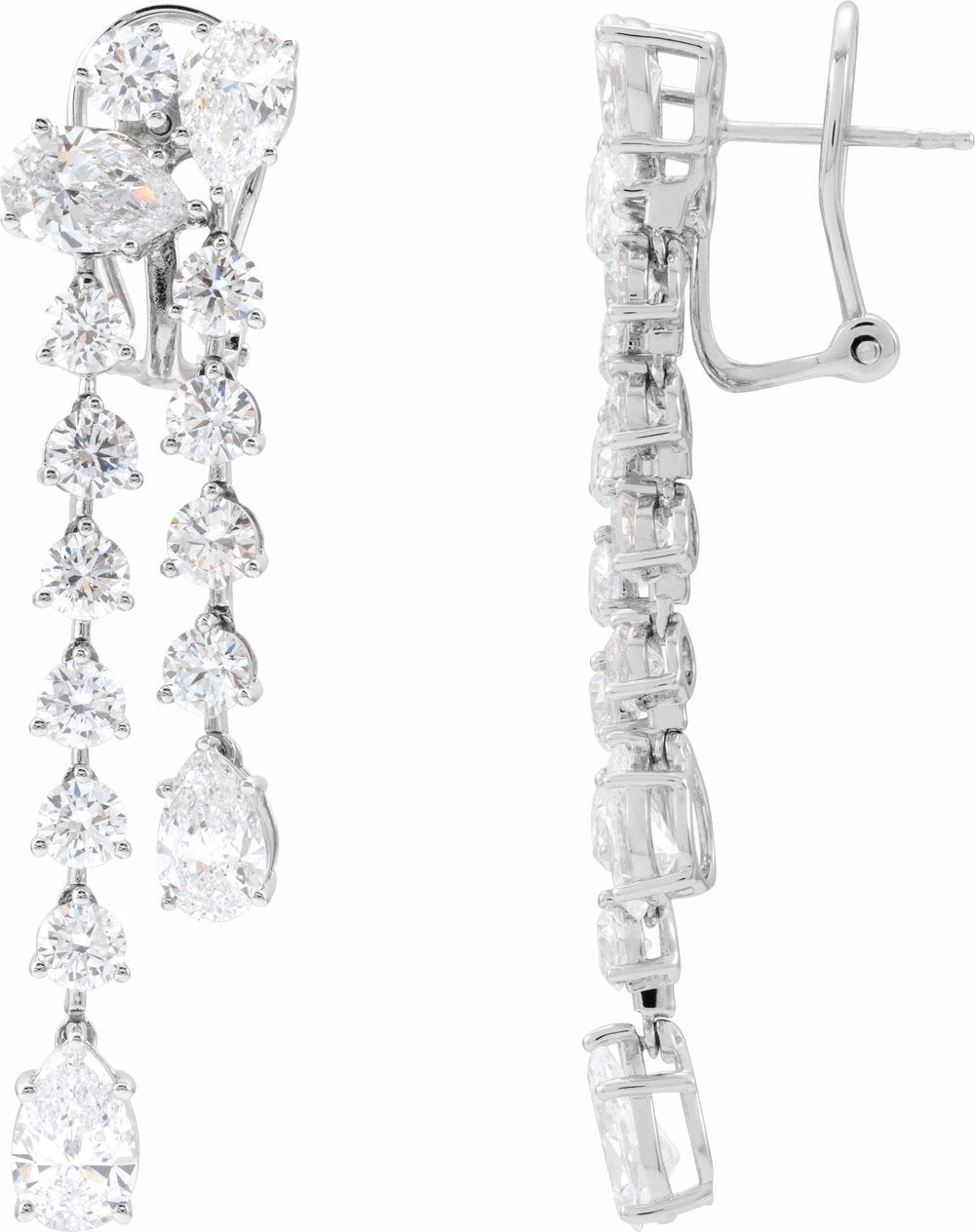 14K White Gold 9 1/2 CTW Lab-Grown Diamond Dangle Earrings