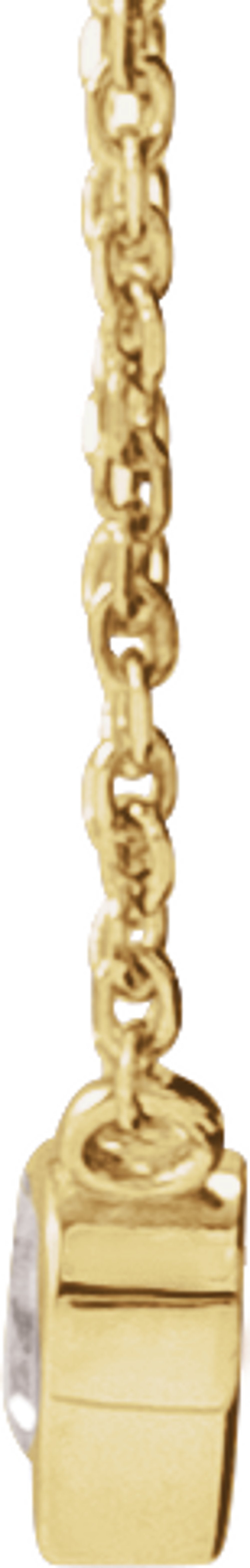 14K Yellow Gold Natural White Sapphire Bezel-Set 16-18" Necklace