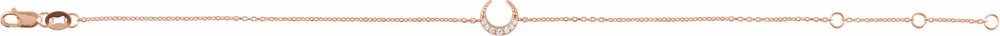 14K Rose .04 CTW Natural Diamond Crescent Moon 6 1/2-7 1/2 Bracelet