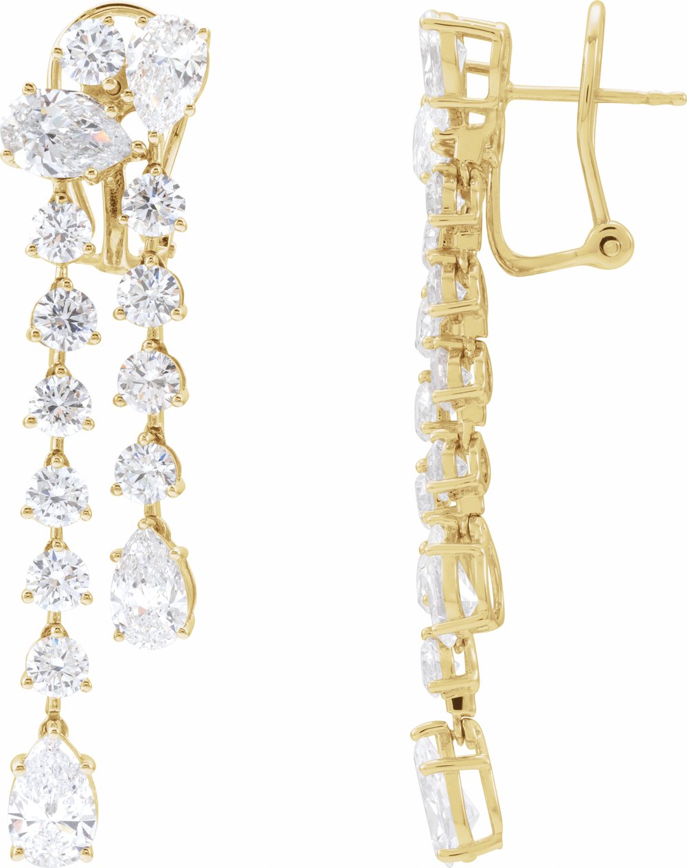 14K Yellow Gold 9 1/2 CTW Lab-Grown Diamond Dangle Earrings