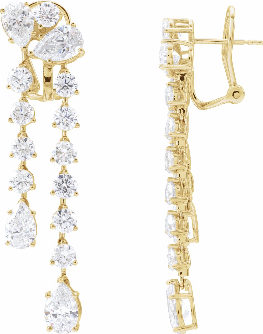 14K Yellow Gold 9 1/2 CTW Lab-Grown Diamond Dangle Earrings