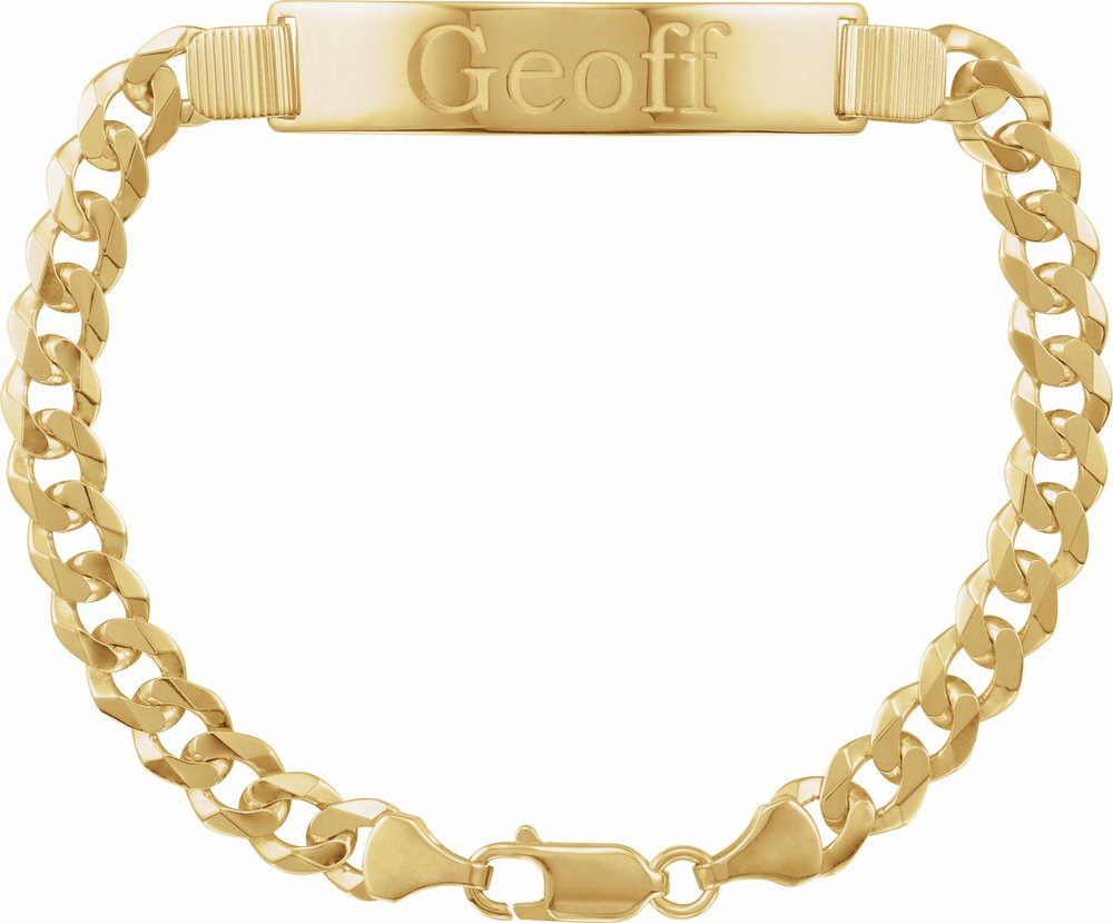 14K Yellow Gold Curb Identification 8" Bracelet
