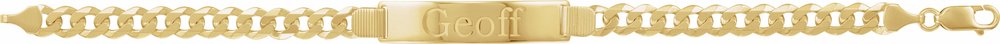 14K Yellow Gold Curb Identification 9" Bracelet