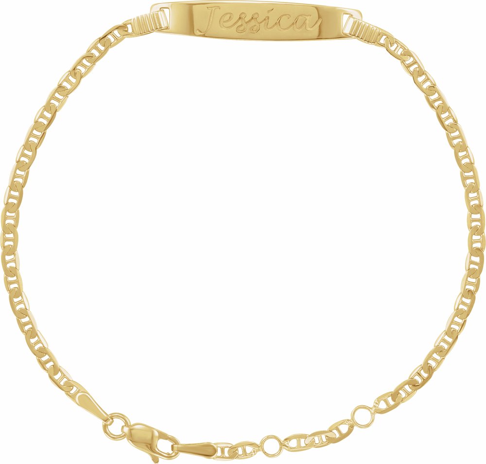 14K Yellow Gold Adjustable Anchor Identification 6-7" Bracelet