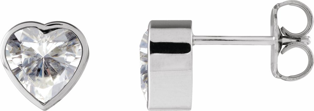14K White Gold Stuller Lab-Grown Moissanite Stud Earrings