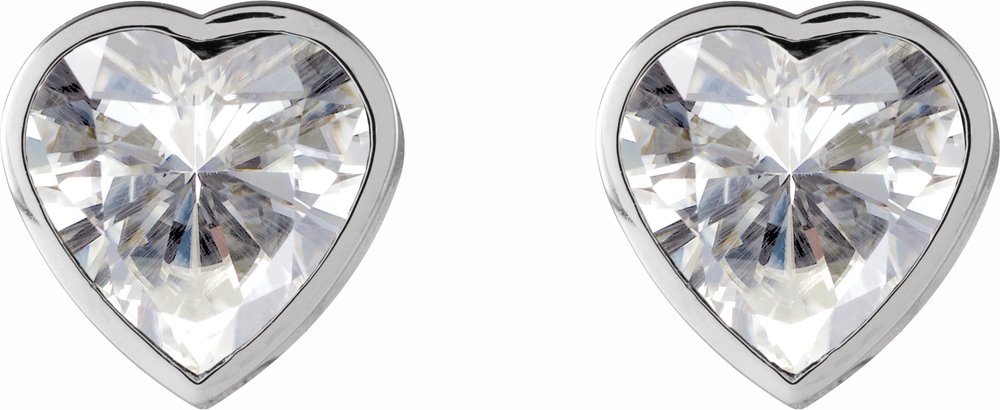 14K White Gold Stuller Lab-Grown Moissanite Stud Earrings