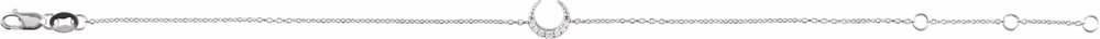 14K White Gold .04 CTW Natural Diamond Crescent Moon 6 1/2-7 1/2 Bracelet
