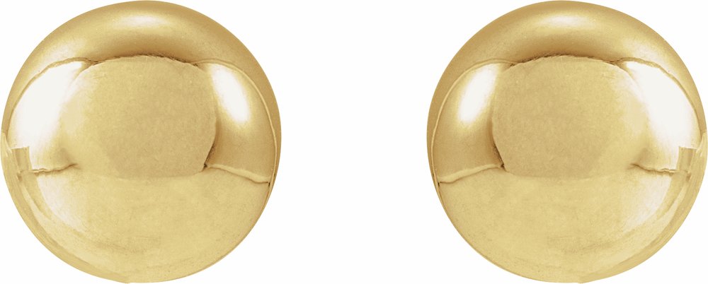 14K Yellow Gold 8 mm Ball Earrings