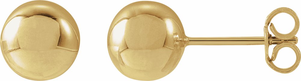 14K Yellow Gold 7 mm Ball Earrings