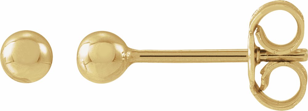 14K Yellow Gold 3 mm Ball Earrings