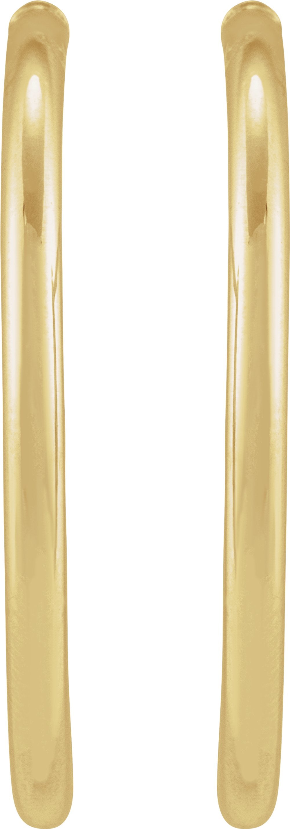 14K Yellow Tube 30 mm Hoop Earrings
