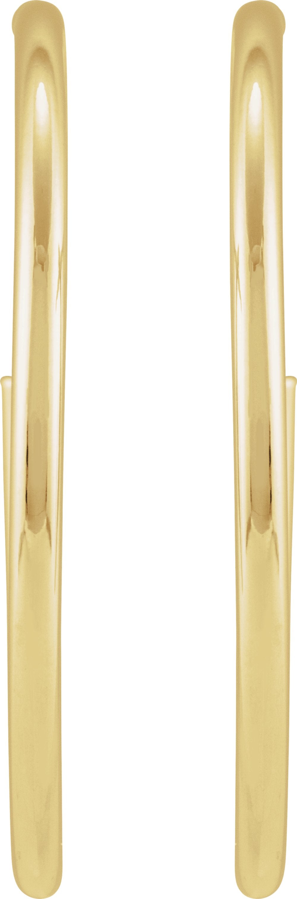 14K Yellow Tube 45 mm Hoop Earrings
