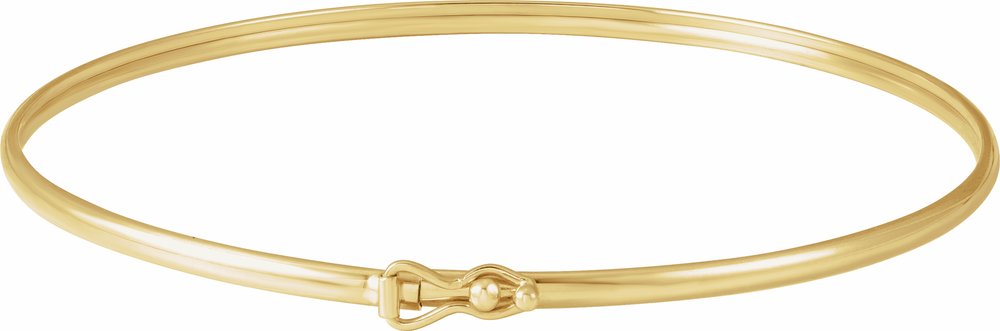 14K Yellow Gold 1.8 mm Bangle 6 4/5" Bracelet