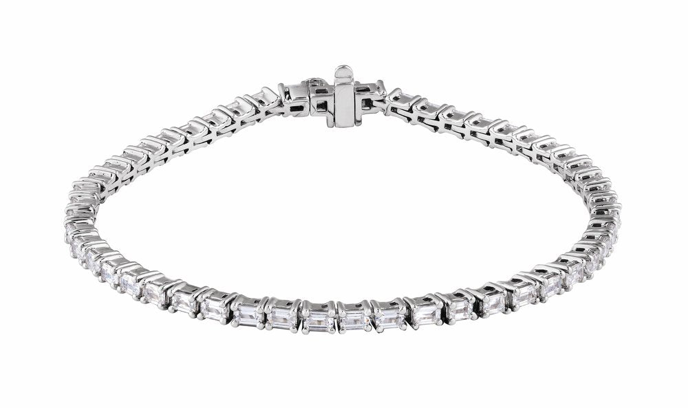 14K White Gold 5 CTW Lab-Grown Diamond Line 7" Bracelet
