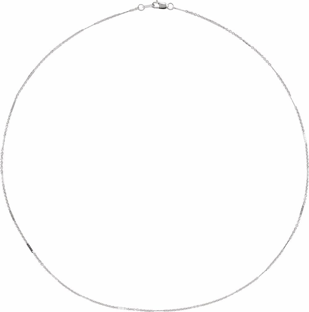 Sterling Silver 1.1 mm Dapped Cable 20" Chain