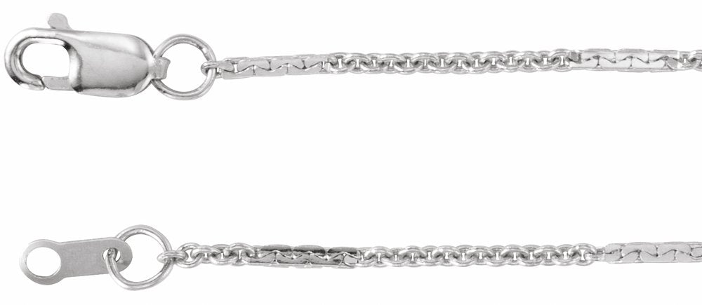 Sterling Silver 1.1 mm Dapped Cable 20" Chain