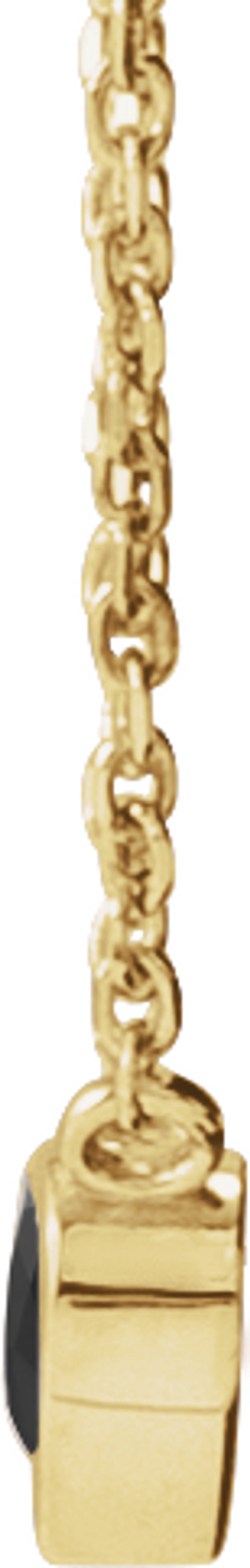 14K Yellow Gold Natural Black Onyx Bezel-Set 16-18" Necklace