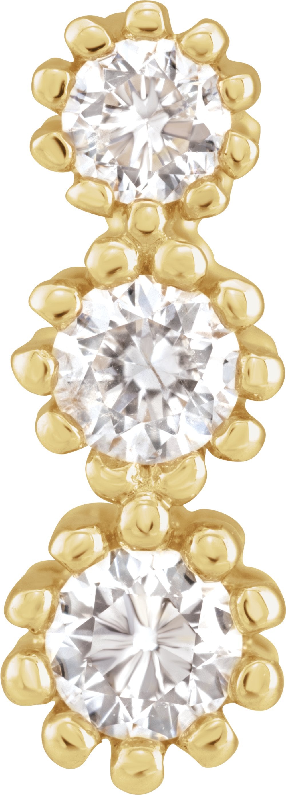 14K Yellow Gold 1/8 CTW Natural Diamond Three-Stone Pendant