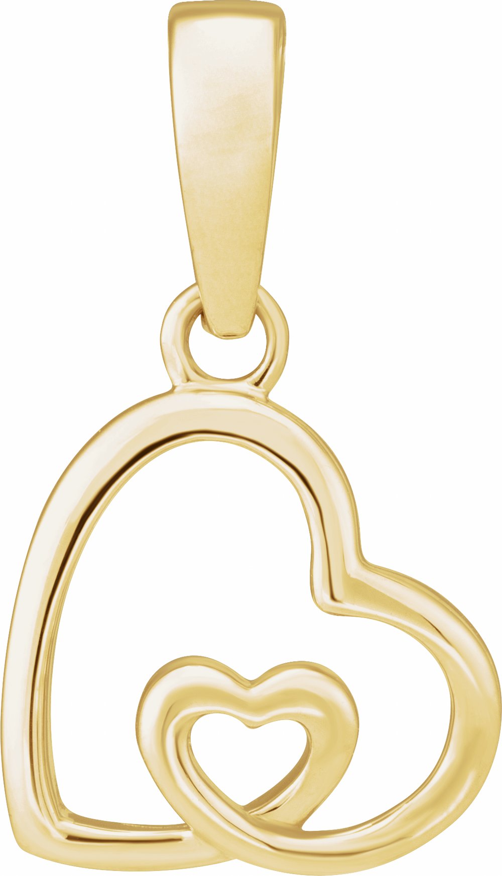 14K Yellow Gold Heart Pendant