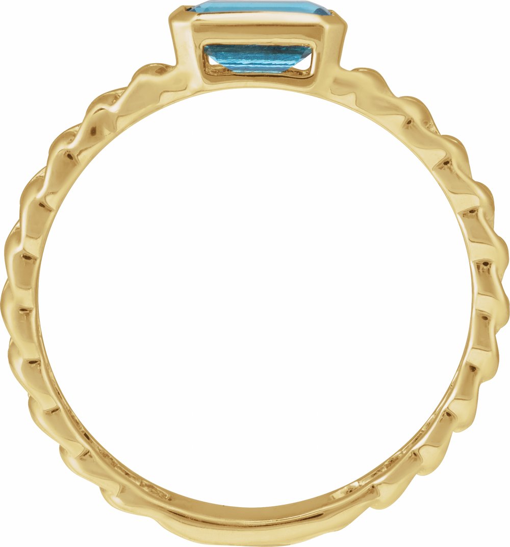 14K Yellow Gold Natural Sky Blue Topaz Ring
